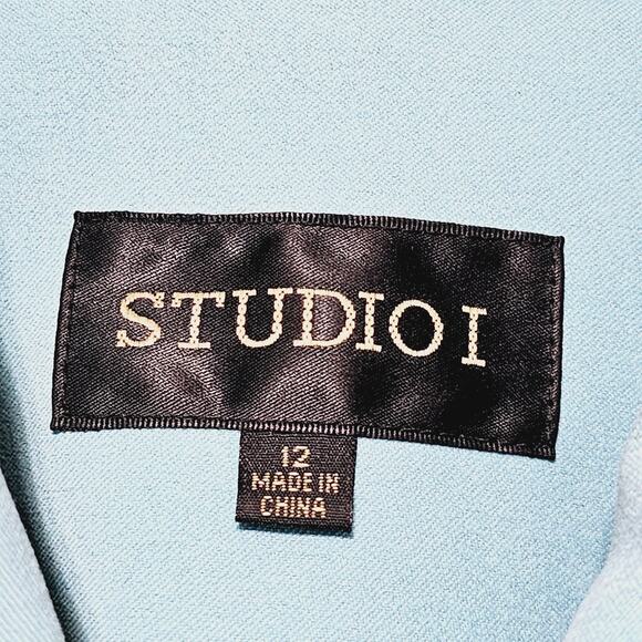 Studio 1 Faux Suede Jacket Women's Size 12 Blue Embroidered Full Zip Boho Retro - Picture 5 of 7